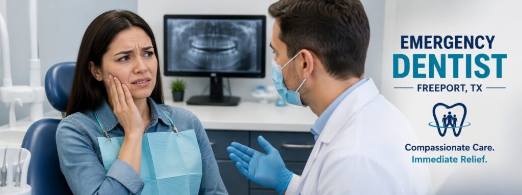 Emergency Dentist Freeport TX treating severe tooth pain