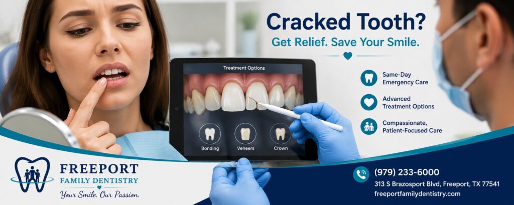 Emergency cracked tooth treatment Freeport TX